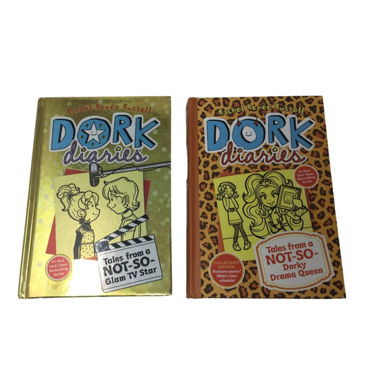Pair of 2 Dork Diaries Hardback Books by Rachel Russell (Books 7 and 9) - A+ Stuff