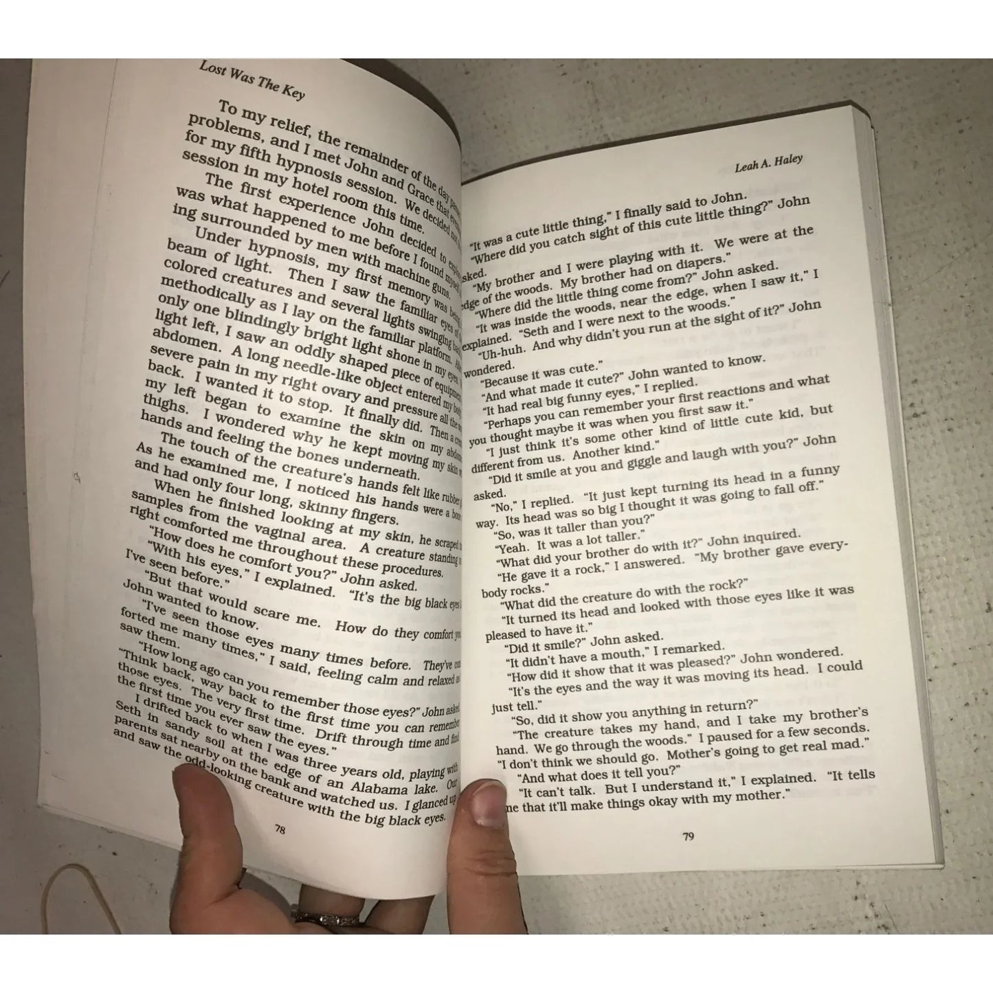 Lost with The Key Book By Leah A Haley - a true story of alien abduction - A+ Stuff