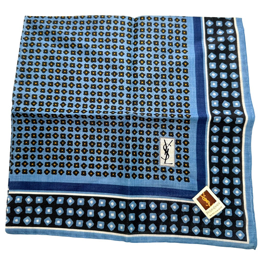 Yves Saint Laurent Vintage Handkerchief / Pocket Square / Small Scarf 18"