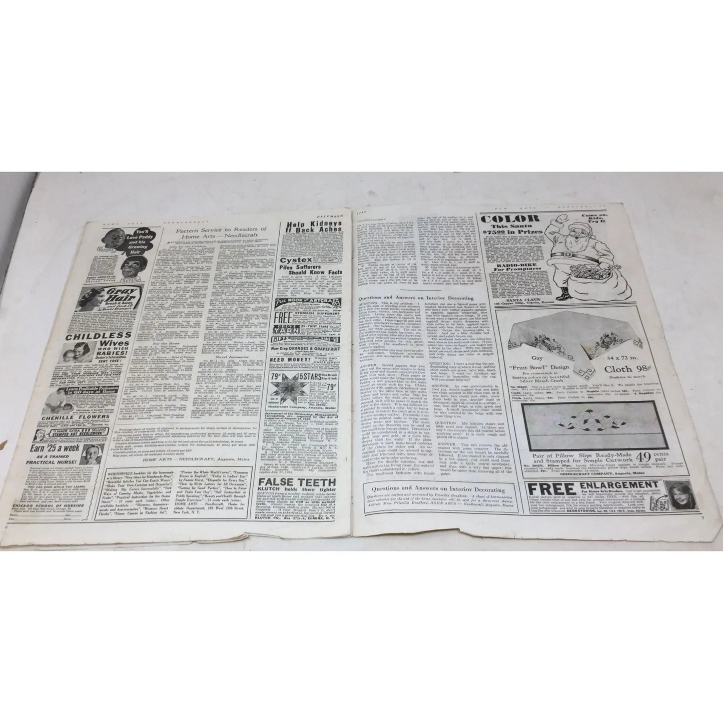 Vintage Collectible Needlecraft Home Arts Magazine Dec. 1940 Needlecraft Home Art A+ Stuff