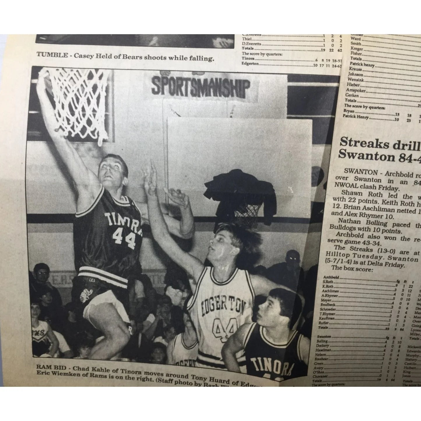 The Bryan Times Vintage Collectible Newspaper Jan. 20, 1996-7 The Bryan Times A+ Stuff