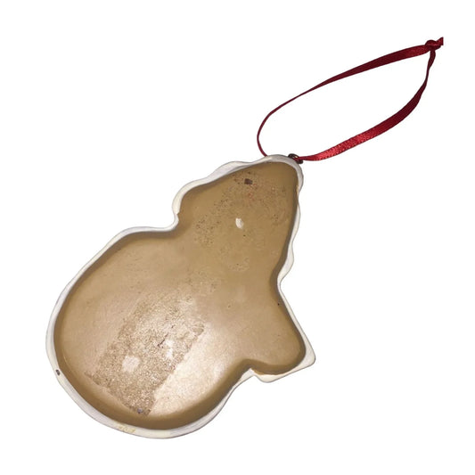 Holiday Christmas Tree Ornament Snowman holding Sign "Snowball Fight at 6:00" - A+ Stuff