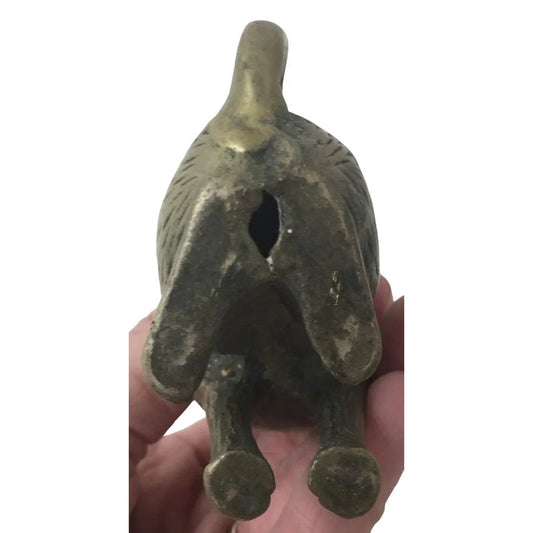Small Vintage Brass Cat Paperweight Figurine- Korea & Taiwan A+ Stuff A+ Stuff