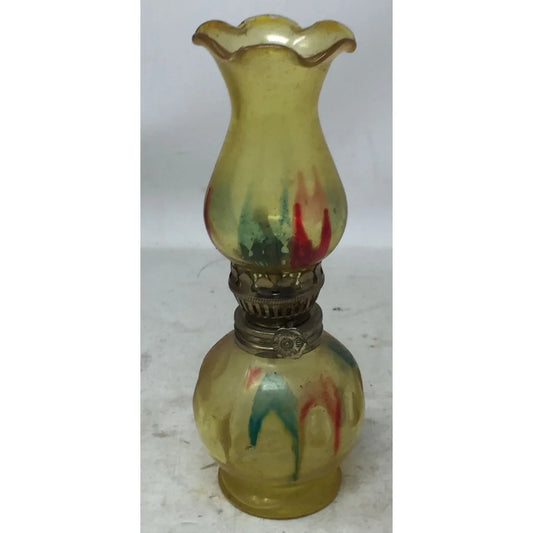 Vintage Yellow, Blue, Red Mini Oil Lamp - Made in Hong Kong A+ Stuff A+ Stuff