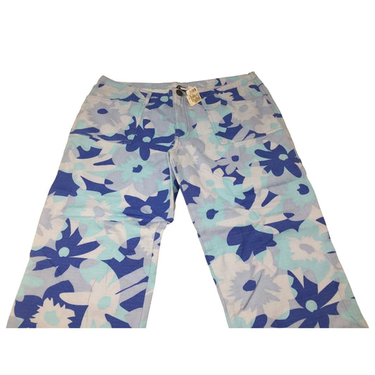 Abercrombie Women's Size 16 Floral Patterned Blue Pants - A+ Stuff
