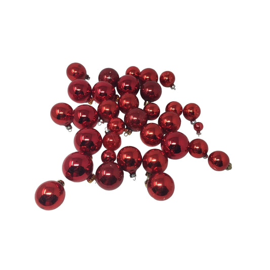 33 Red Shiny Christmas Tree Ornaments - A+ Stuff