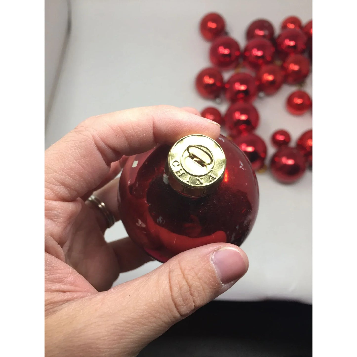 33 Red Shiny Christmas Tree Ornaments - A+ Stuff