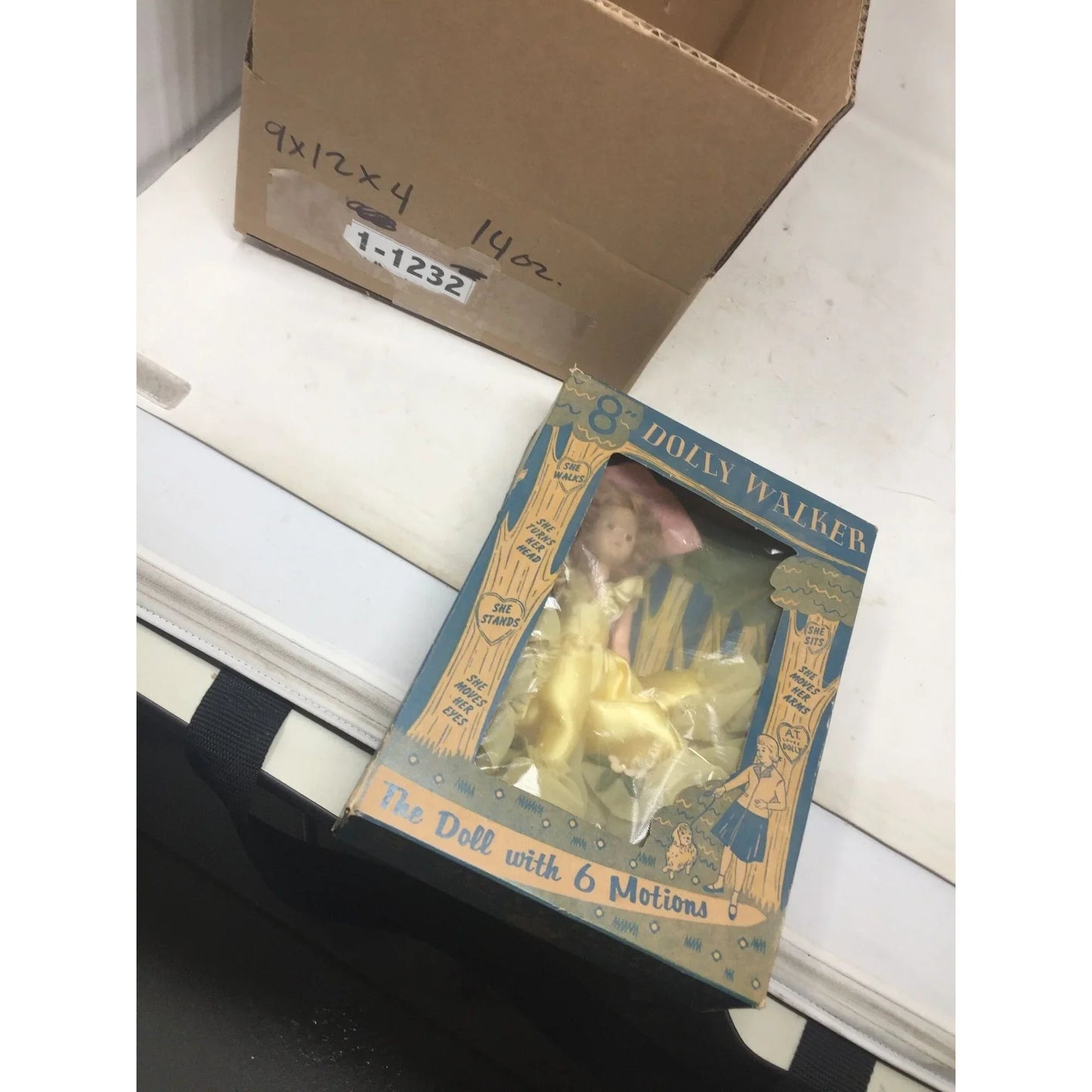 Vintage Dolly Walker Doll - The Doll with 6 Motions - In original (opened) Box (1958) A+ Stuff A+ Stuff 1950s Doll