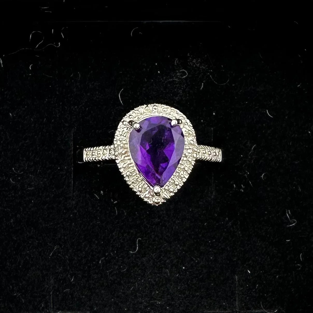 2.24 Carat Natural Amethyst Ring Size 8.25 - Sterling SIlver Setting - Diamond Accent - A+ Stuff