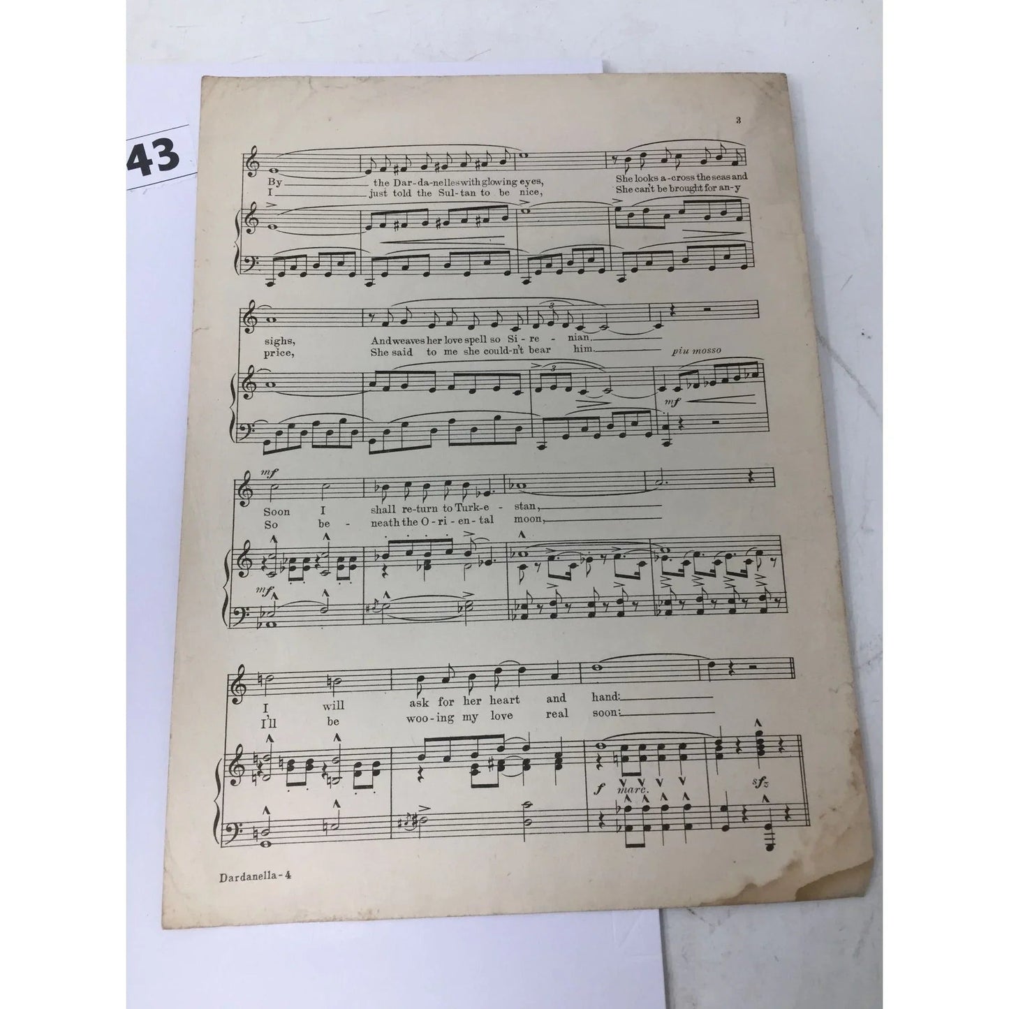 ''DARDANELLA'' By Felix Bernard and Johnny S Black Song Sheet Music Book - A+ Stuff - SHEET MUSIC - A+ Stuff