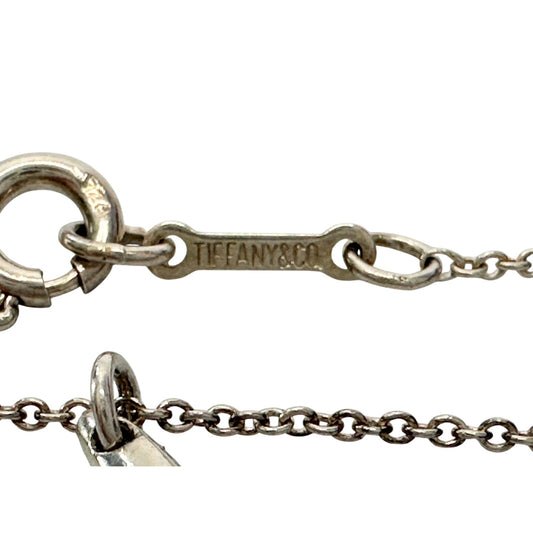 Tiffany and Co Elsa Peretti Small Teardrop Pendant Necklace in Sterling Silver 16.5" Chain