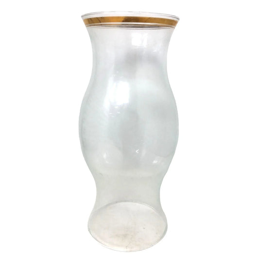 Vintage Hand Blown Hurricane Candle Lamp Chimney Shade with Gold Gilt Trim -- A+ Stuff hurricane candle lamp