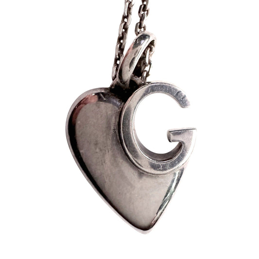Gucci G Charlotte Heart in Solid Sterling Silver Gucci A+ Stuff Pendant with necklace