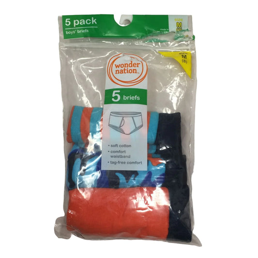 Wonder Nation Boys Size Medium (8) briefs- New/Open Package with 3 In Pack - A+ Stuff