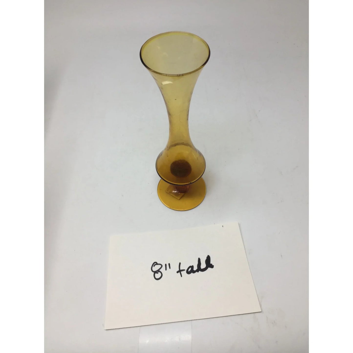 Kreiss Corporation Yellow Glass Pedestal Vase- about 8'' tall - A+ Stuff