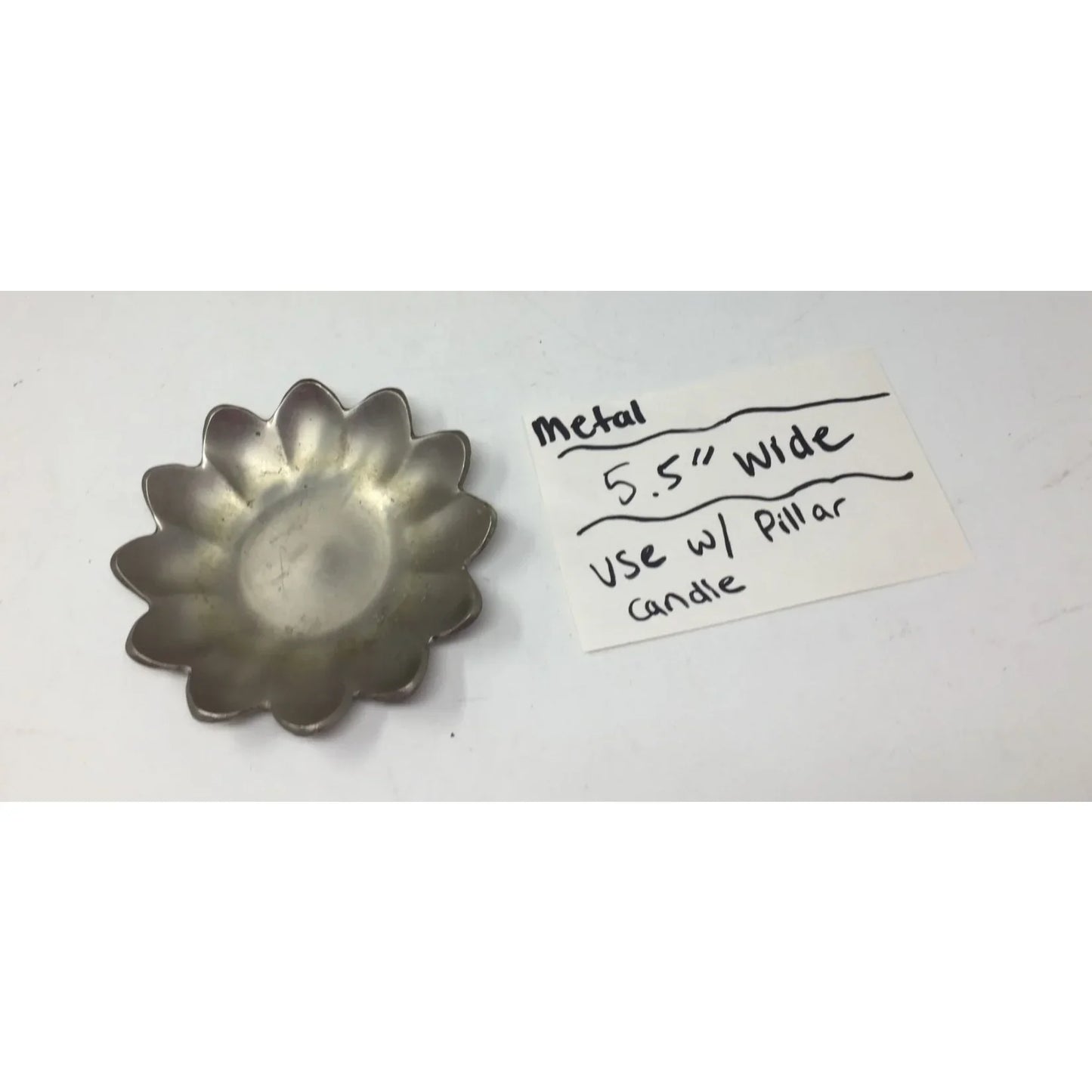 Silver Metal Flower Shaped Candle Holder for Pillar Candle - A+ Stuff