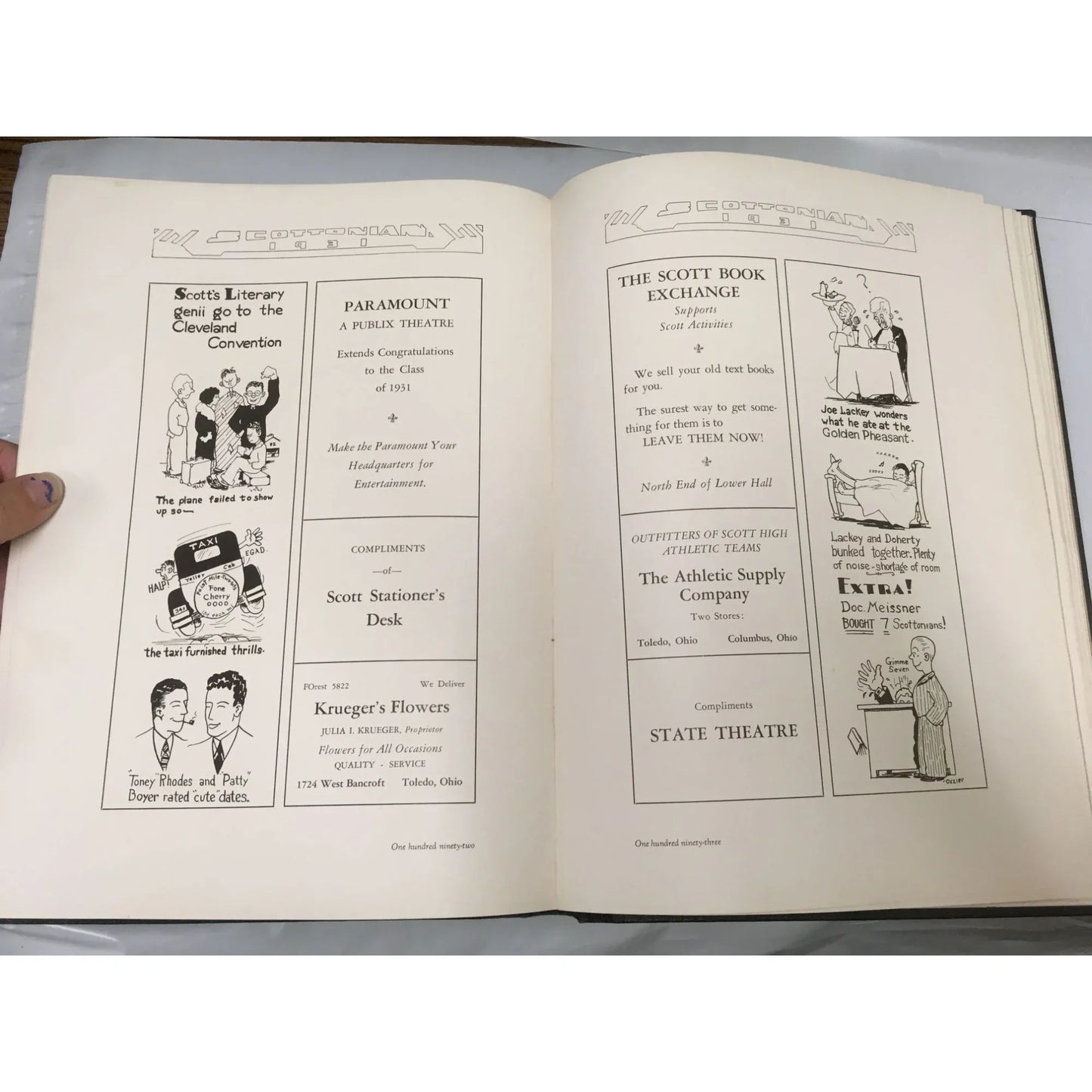Scottonian Class of 1931 Vintage Yearbook- Scott High School - A+ Stuff