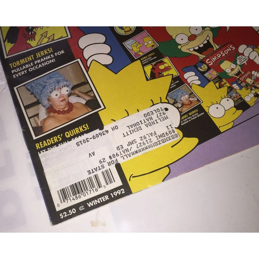 Vintage Winter 1992 Simpsons Illustrated Magazine- Matt Groening - A+ Stuff