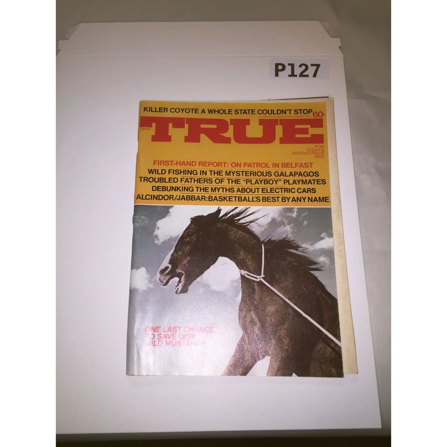 Vintage Feb. 1972 True Magazine - One Last Chance to Save Our Mustangs - A+ Stuff