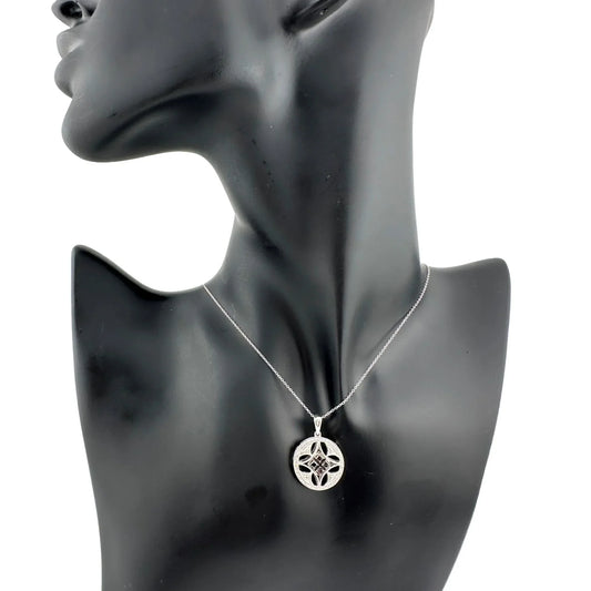 Elegant 1/2 Ct Black and White Diamond Sheath Pendant in Sterling Silver with Chain - A+ Stuff