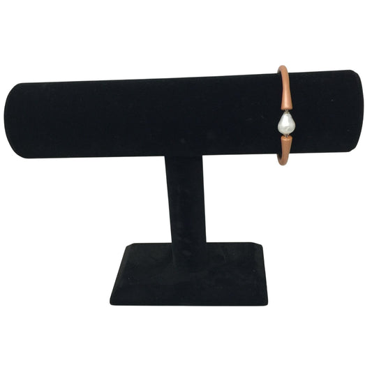 Bali Freshwater Pearl Silicone Bracelet in Metallic Bronze