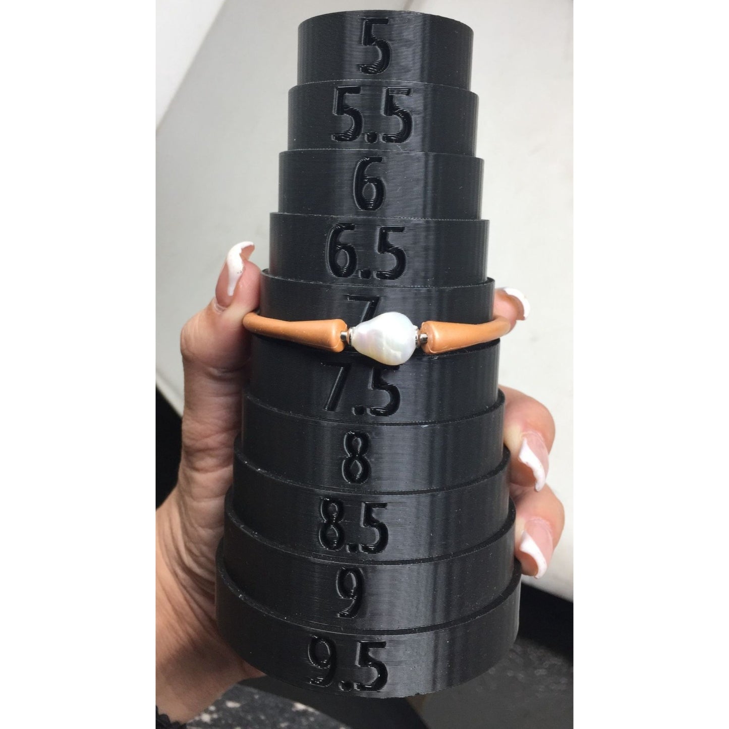 Bali Freshwater Pearl Silicone Bracelet in Metallic Bronze