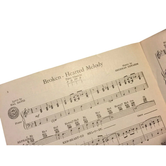 Broken-Hearted Melody Sherman Edwards/Hal David Vintage Sheet Music - A+ Stuff