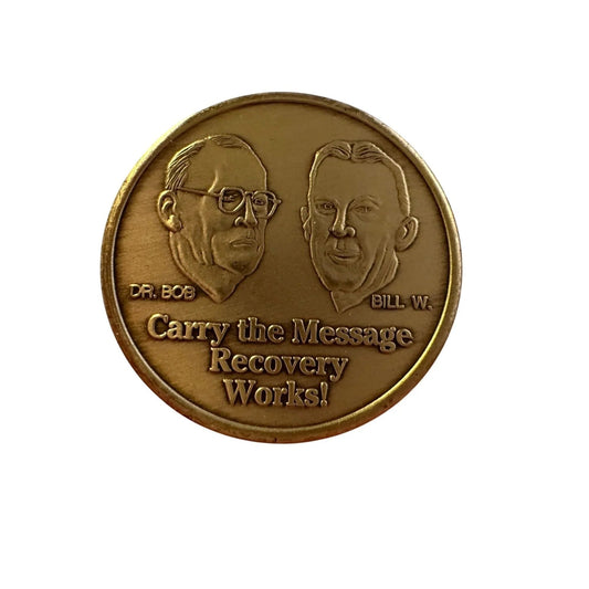Dr. Bob and Bill W. ''Carry the Message Recovery Works!'' Medallion Coin - A+ Stuff - Collectible Coins & Currency - A+ Stuff
