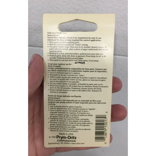 Dritz 8 Twill Iron On Patches- 2 Blue, 2 White, 2 Black, 2 Brown (New) - A+ Stuff