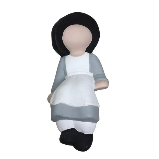 Ceramic Shelf Sitting Amish Woman/Girl Wearing Dress and Mennonite/bonnet on head-Can be painted or keep as is! A+ Stuff A+ Stuff