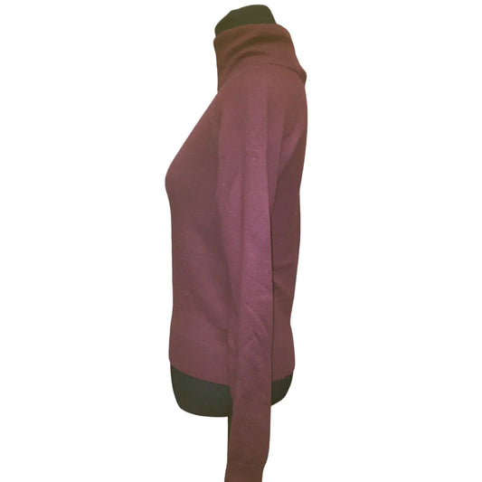 Hennes Womens Size Small Maroon/Burgundy Colored Turtleneck Shirt - A+ Stuff