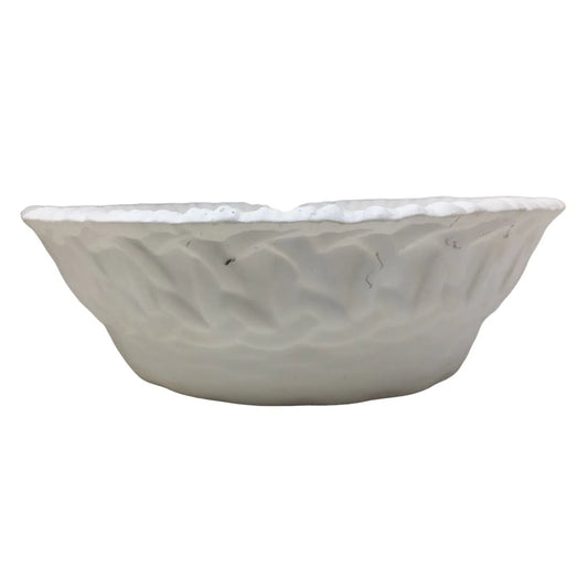 Decorative Handmade Ceramic White Basket/ Bowl- Unfinished/ Can be Painted or Keep as is ! A+ Stuff A+ Stuff