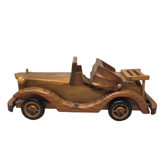 Wooden Collectible Antique Classic Car- Wheel is broken off (see photos) - A+ Stuff