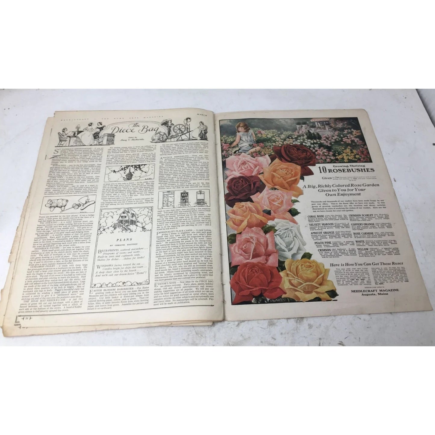 Vintage Collectible Needlecraft the Home Arts Magazine Mar. 1932 Needlecraft the Home Arts A+ Stuff