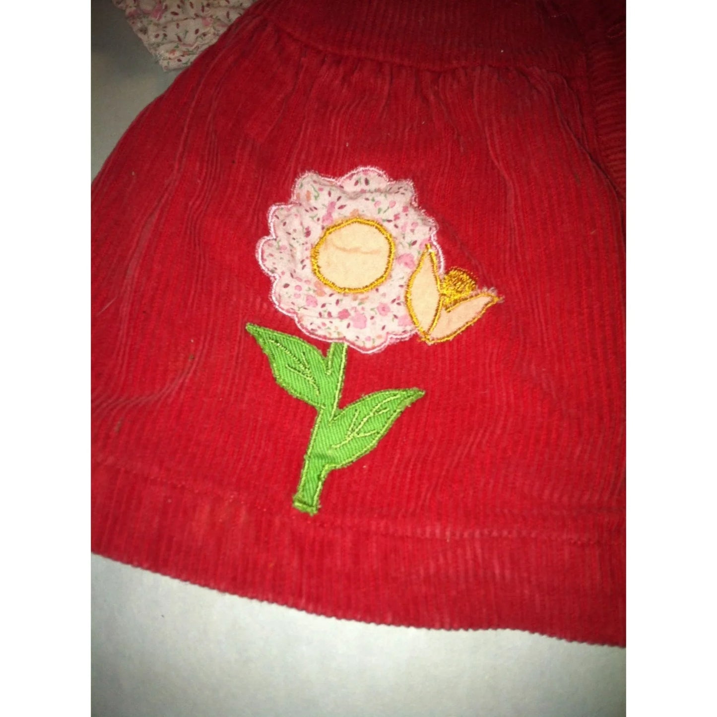 Baby Girl Red/Floral Patterned Button Up Dress with Collar Size 2 - A+ Stuff