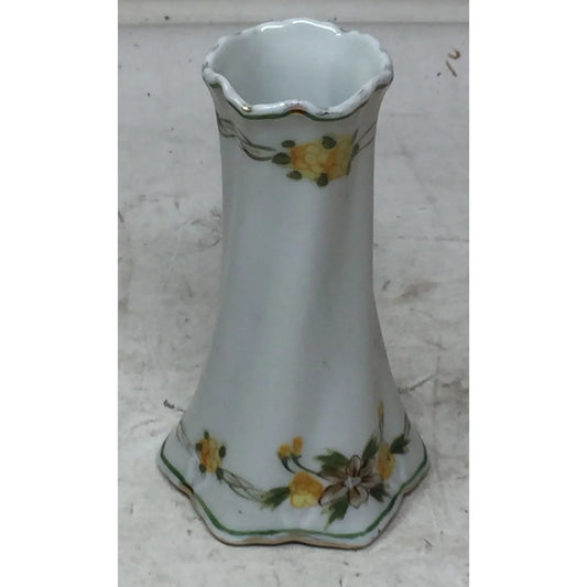 Vintage Hand Painted Slim White colored Floral Vase A+ Stuff A+ Stuff