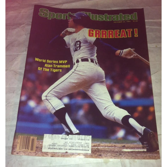 Vintage Sports Illustrated October 22, 1984 Alan Trammell Detroit Tigers Magazine - A+ Stuff