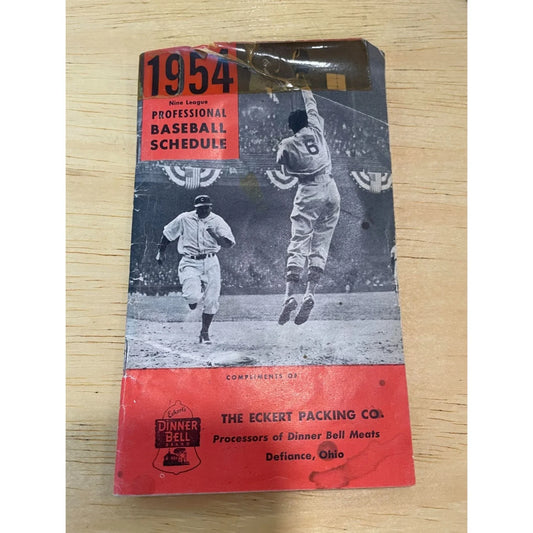 1954 9 League Professional Baseball Schedule Vintage Collectible Book - A+ Stuff