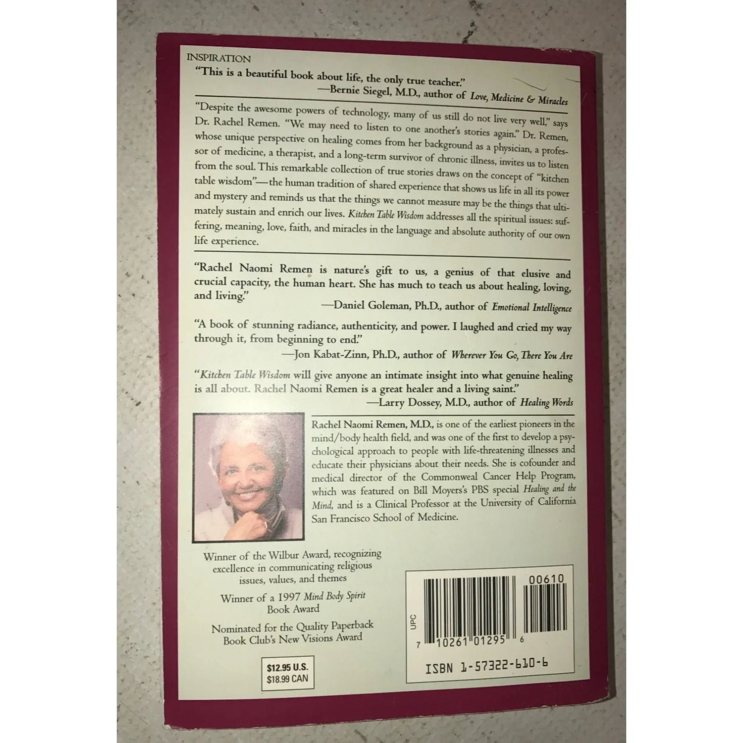 Kitchen Table Wisdom Stories that Heal Paperback book- Rachel Remen - A+ Stuff