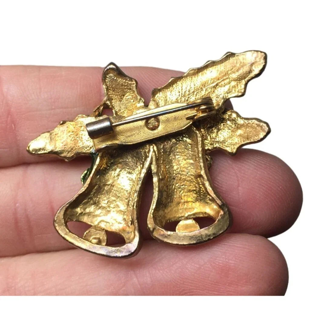 Vintage Christmas Holiday Bell Brooch/Pin (1.5'' x 1.5'') - A+ Stuff