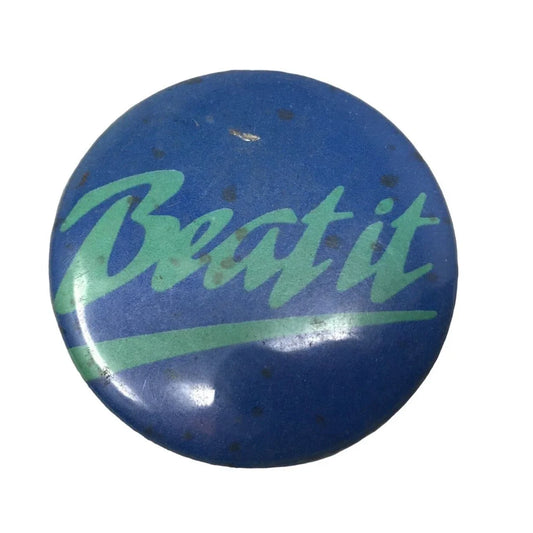 Small Vintage Beat It Pinback Button Pin- 1984 Jackson A+ Stuff A+ Stuff