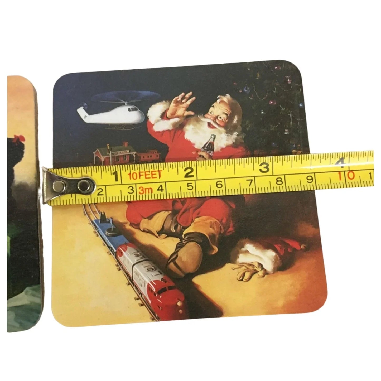 Vintage 1999 Set of 4 Coca Cola Santa Holiday Christmas Coasters - A+ Stuff