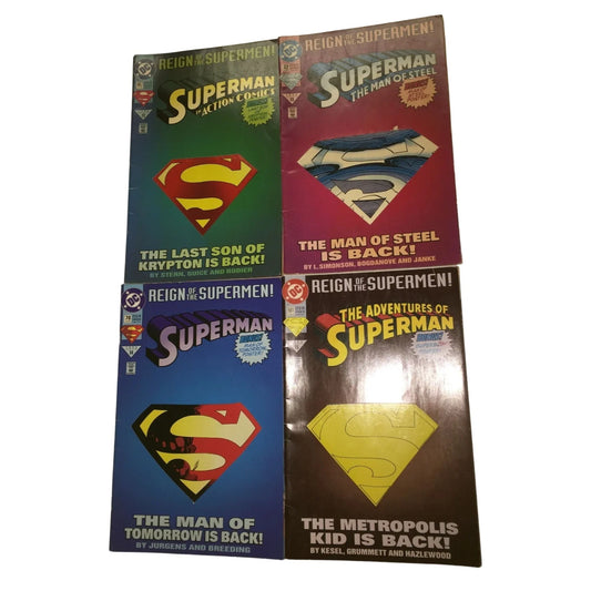 Vintage 1993 Reign of the Supermen - set of 4 comics - A+ Stuff