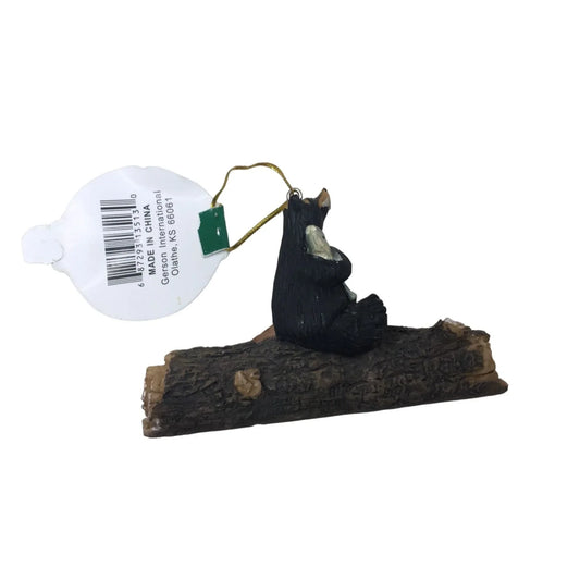 Christmas Tree Ornament Bear Holding a Fish & Floating on the Water - A+ Stuff