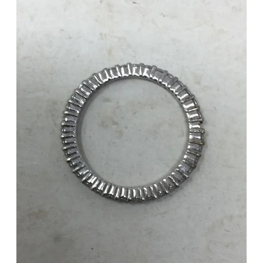 Womens Silver Ring with white gemstones Around it- Marked SW 925 (Sterling Silver) - A+ Stuff