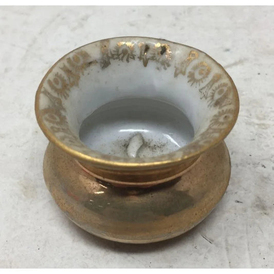 Vintage Miniature Ceramic Gold/White Planter/Bowl/Vase Dish- Made in Germany - A+ Stuff