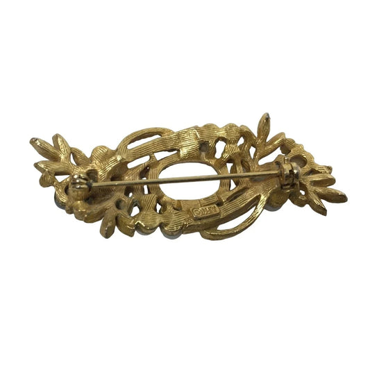 Vintage Victorian Faux Pearl Brooch Pin Leaves/Branches A+ Stuff A+ Stuff