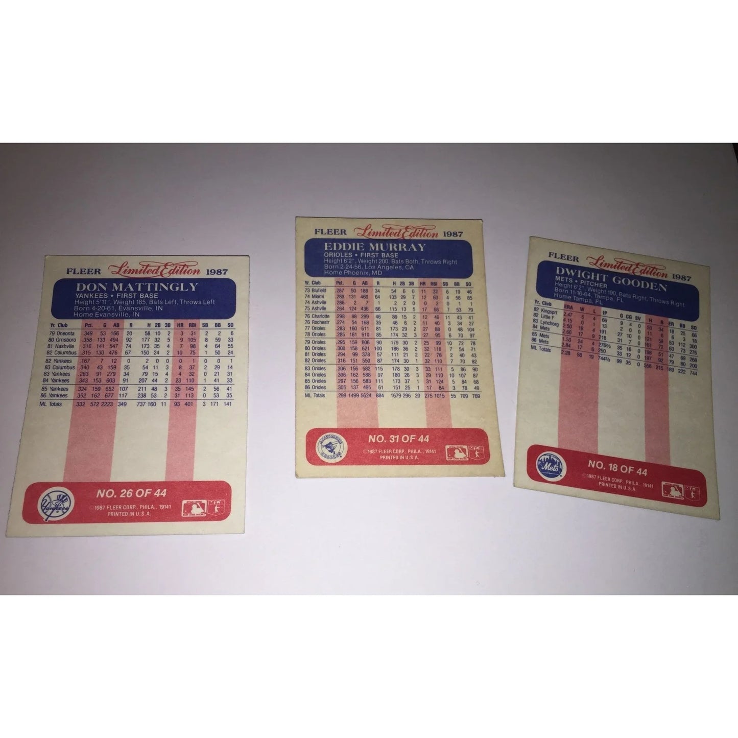 Vintage Collectible Limited Edition Baseball Cards (3) - A+ Stuff