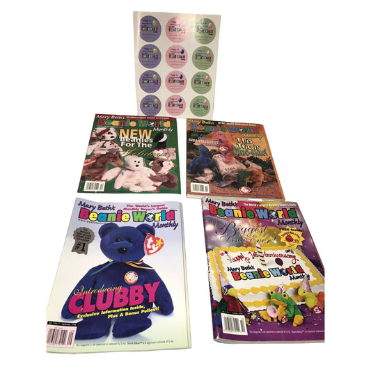 Set of 4 Vintage Mary Beth's Beanie World Monthly Magazines for TY Beanie Babies - A+ Stuff