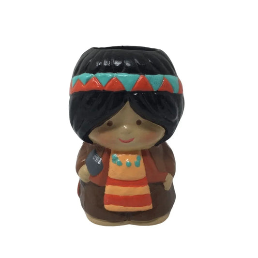 Vintage Collectible Native American Figurine/Candle Holder (2.5" tall) - A+ Stuff